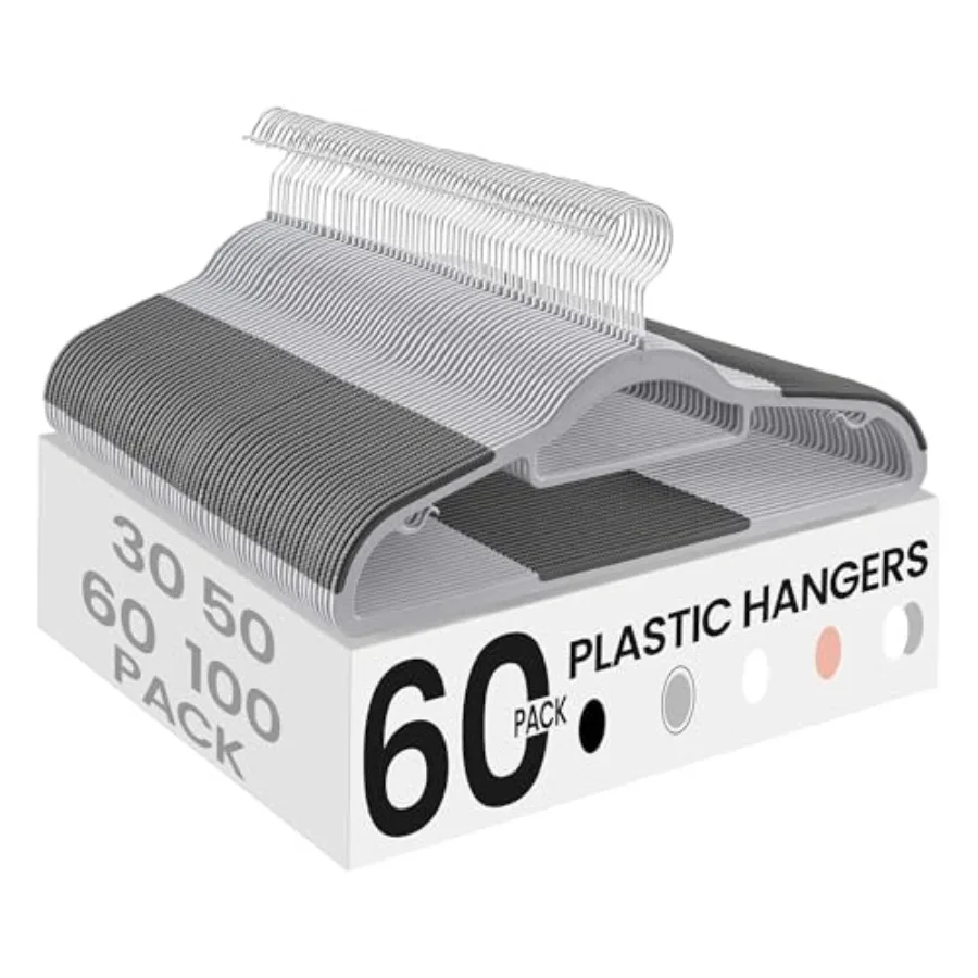 of Coat Hangers, Space-Saving Plastic Clothes Hangers, Non-Slip, 0.2 Inch Slim, 16.5 Inch Wide, 360° Swivel Silver Hook, Light
of Coat Hangers, Space-Saving Plastic Clothes Hangers, Non-Slip, 0.2 Inch Slim, 16.5 Inch Wide, 360° Swivel Silver Hook, Light