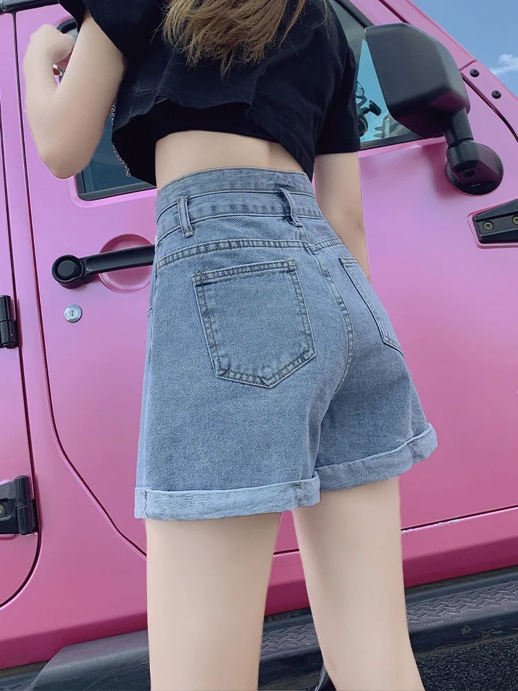 High Waist Denim Shorts Women's Loose Fit Thin Summer A-Line Flared Wide Leg Pants Cotton Polyester Spandex Blend
High Waist Denim Shorts Women's Loose Fit Thin Summer A-Line Flared Wide Leg Pants Cotton Polyester Spandex Blend