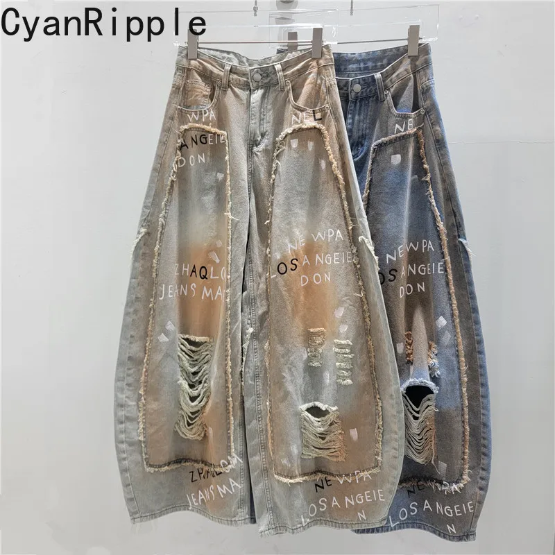 American Spicy Girl Vintage Letters Graffiti Wide Leg Jeans 2026 New Spring Summer All-match Hole Casual Straight Denim Pants
American Spicy Girl Vintage Letters Graffiti Wide Leg Jeans 2026 New Spring Summer All-match Hole Casual Straight Denim Pants