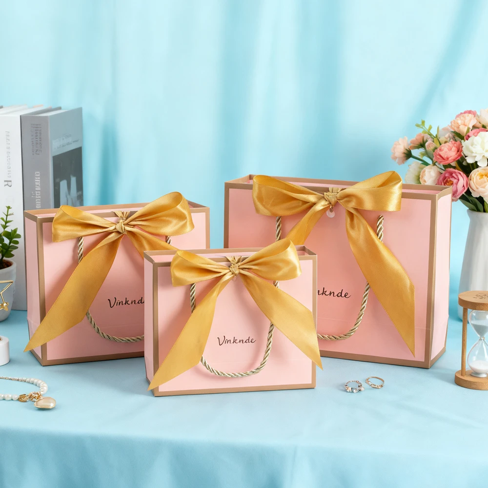 24Pcs Custom Portable Packaging Paper Tote Bag Jewelry Box Gift Bags with Gold Bow Ribbon for Wedding Birthday Party Shopping
24Pcs Custom Portable Packaging Paper Tote Bag Jewelry Box Gift Bags with Gold Bow Ribbon for Wedding Birthday Party Shopping