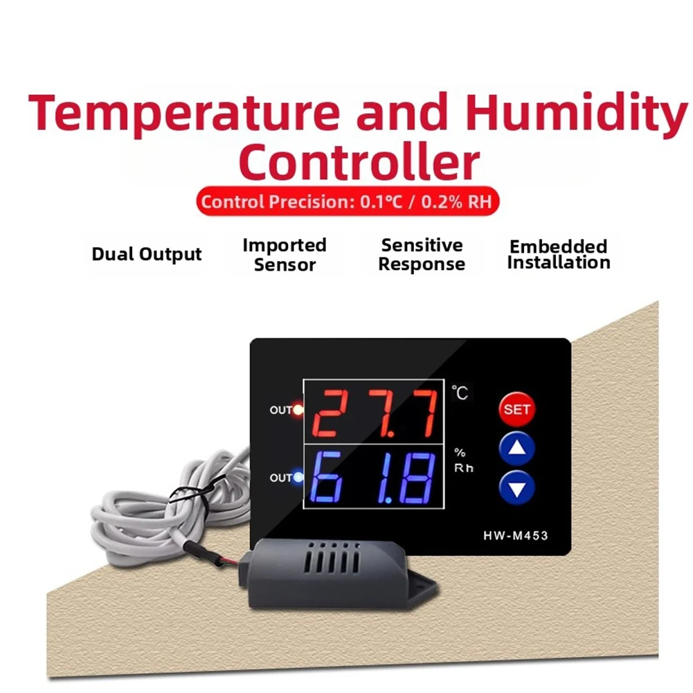 AT82-Thermometer Hygrometer Temperature Controller Dual Output Relay With LCD Display For Incubator Aquarium
AT82-Thermometer Hygrometer Temperature Controller Dual Output Relay With LCD Display For Incubator Aquarium
