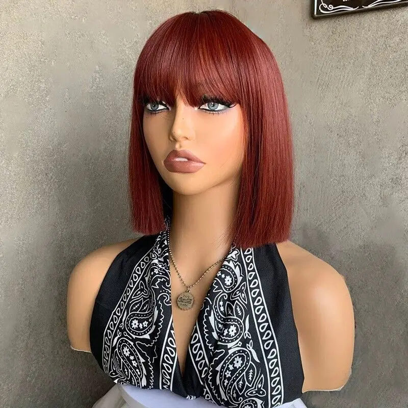 Short Bob Wig for Women Straight Hair Wig with Bang Synthetic Cosplay Party Wigs
Short Bob Wig for Women Straight Hair Wig with Bang Synthetic Cosplay Party Wigs