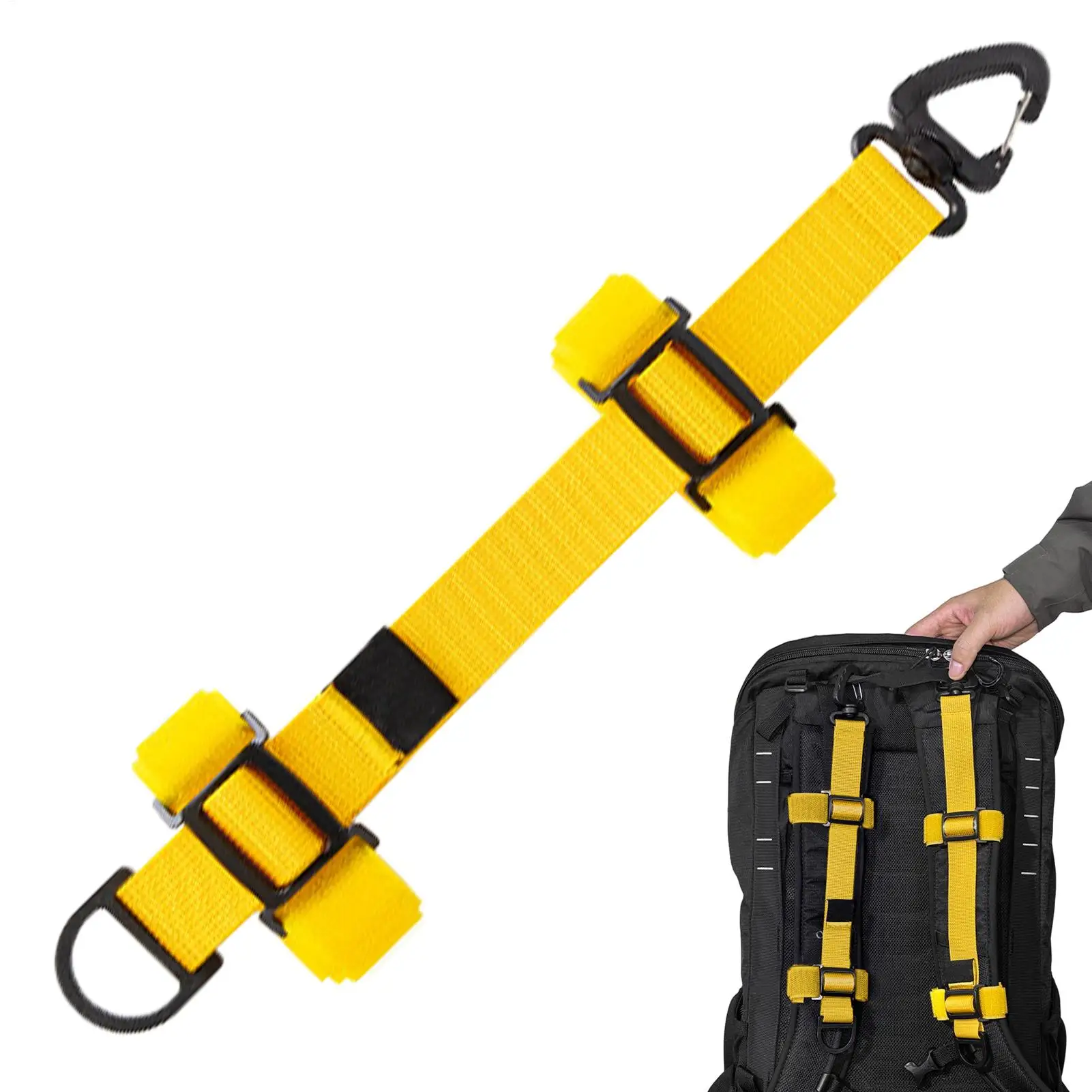 Outdoor backpack extension straps adjustable length modified hiking backpack/mountaineering backpack, external attachment ropes.
Outdoor backpack extension straps adjustable length modified hiking backpack/mountaineering backpack, external attachment ropes.