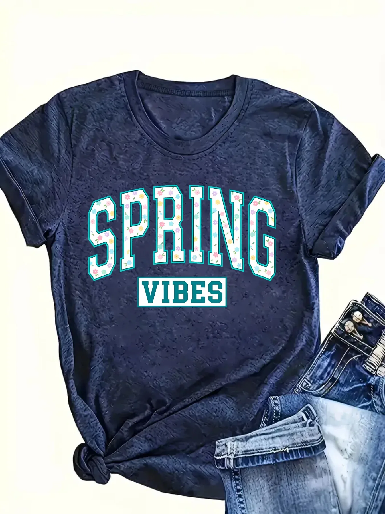 Plus size women's short sleeve T-shirt Spring Vibes Floral Pattern Print Comfortable soft fabric summer outfit women's clothing
Plus size women's short sleeve T-shirt Spring Vibes Floral Pattern Print Comfortable soft fabric summer outfit women's clothing