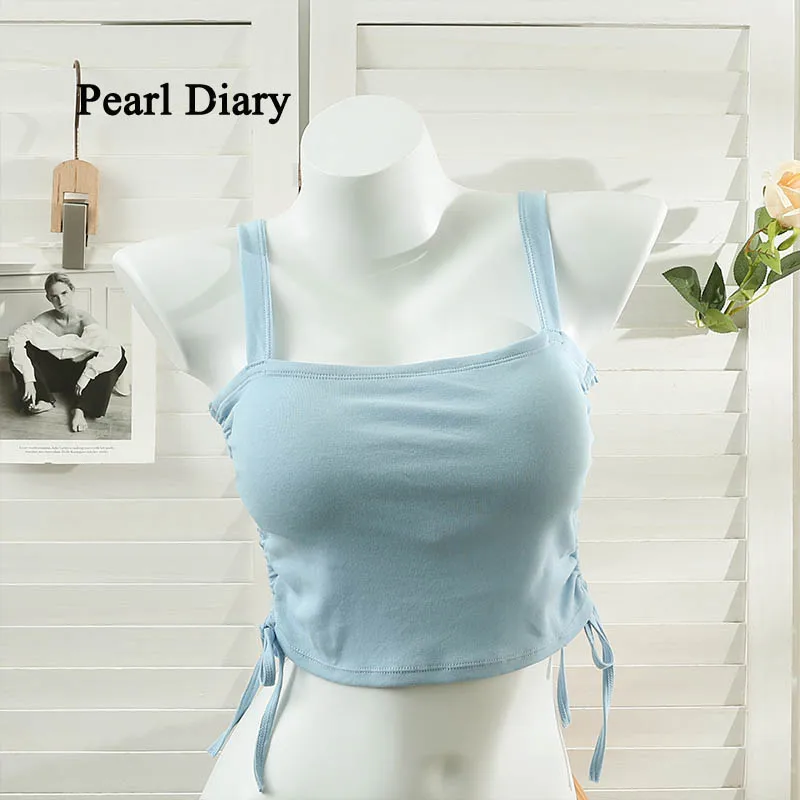 Pearl Diary Summer New Fashion Slash Neck Crop Top Shirring Short Classic Sleeveless Camisole All-Match Slim Knitting Tops Wome
Pearl Diary Summer New Fashion Slash Neck Crop Top Shirring Short Classic Sleeveless Camisole All-Match Slim Knitting Tops Wome