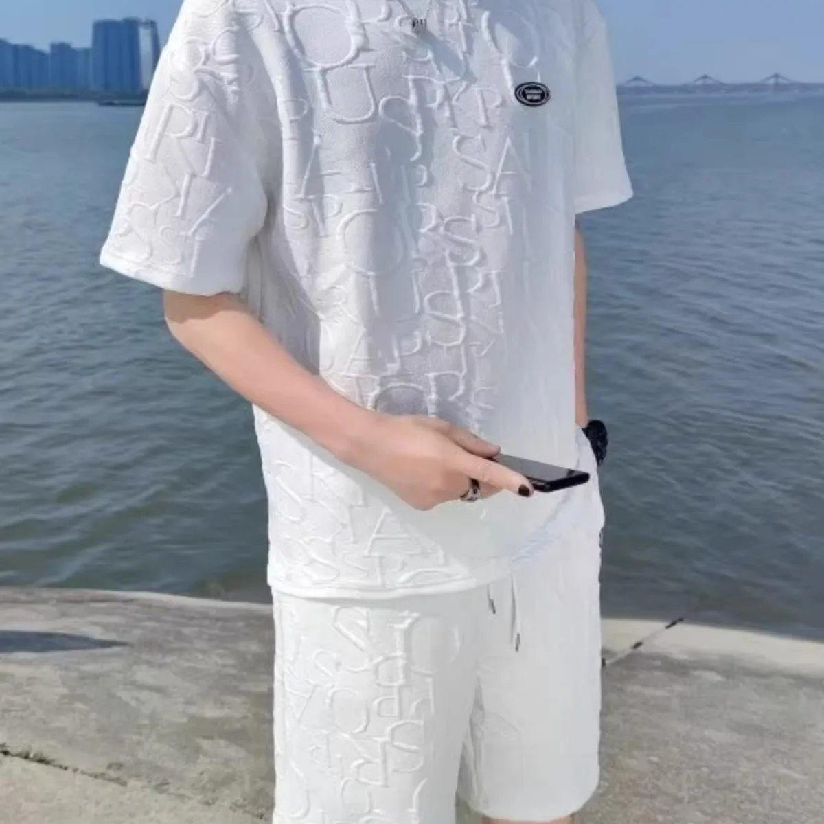 Men's Summer Thin Casual Short Sleeve T-Shirt And Shorts Sportswear Set Simple White T-Shirt Youth Fashion Sportswear Ensemble
Men's Summer Thin Casual Short Sleeve T-Shirt And Shorts Sportswear Set Simple White T-Shirt Youth Fashion Sportswear Ensemble