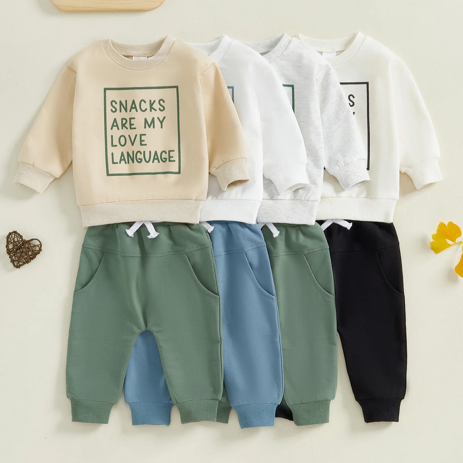 Baby Boys Pants Set, Long Sleeve Crew Neck Letters Print Sweatshirt with Elastic Waist Sweatpants Infant Clothes
Baby Boys Pants Set, Long Sleeve Crew Neck Letters Print Sweatshirt with Elastic Waist Sweatpants Infant Clothes