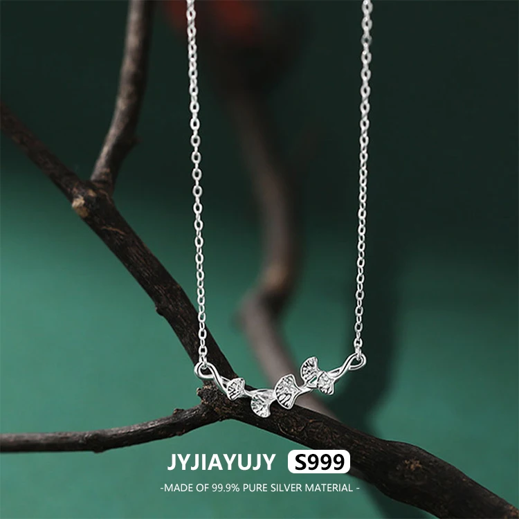 JYJIAYUJY 100% Whole Original Pure Silver S999 45CM Necklace Chain 25MM Ginkgo Leaf Pendant Fashion Jewelry Gift Daily JYN70
JYJIAYUJY 100% Whole Original Pure Silver S999 45CM Necklace Chain 25MM Ginkgo Leaf Pendant Fashion Jewelry Gift Daily JYN70