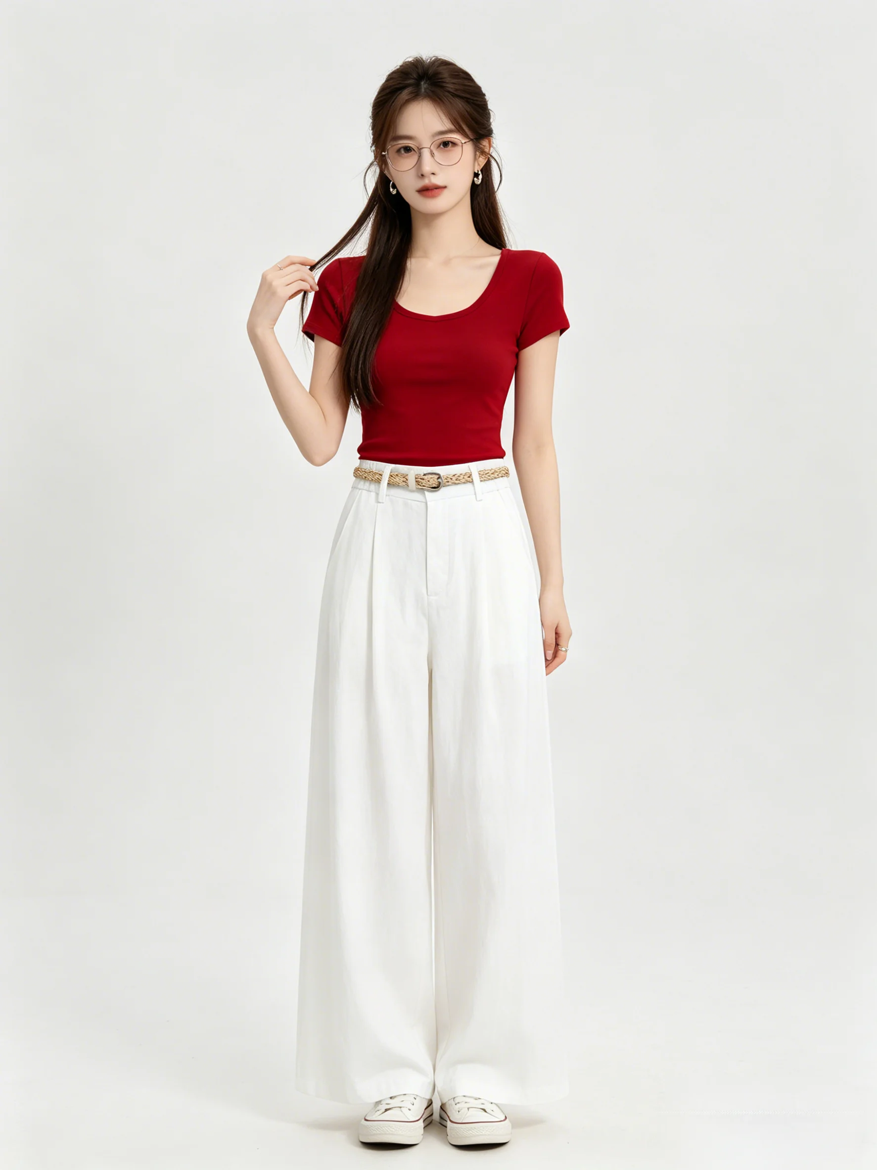 Skin-Friendly Pure Color Retro Korean Wide Leg Casual Pants Versatile High Waist Elastic Waist Loose Fit Summer New Arrival
Skin-Friendly Pure Color Retro Korean Wide Leg Casual Pants Versatile High Waist Elastic Waist Loose Fit Summer New Arrival