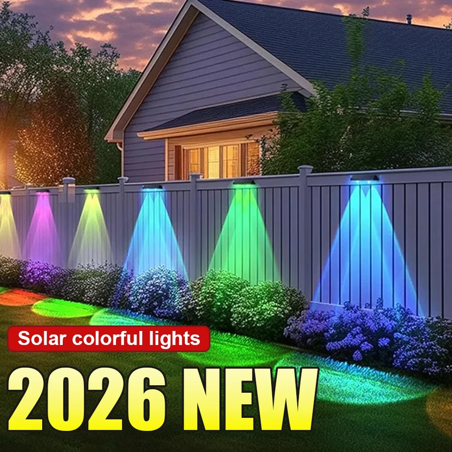 Мощный цветной настенный светильник на солнечной батарее RGB, 9 режимов, садовый светильник на солнечной энергии, уличный светильник для забора, IP65 водонепроницаемый, для дорожек, работающий от солнечного света
Мощный цветной настенный светильник на солнечной батарее RGB, 9 режимов, садовый светильник на солнечной энергии, уличный светильник для забора, IP65 водонепроницаемый, для дорожек, работающий от солнечного света