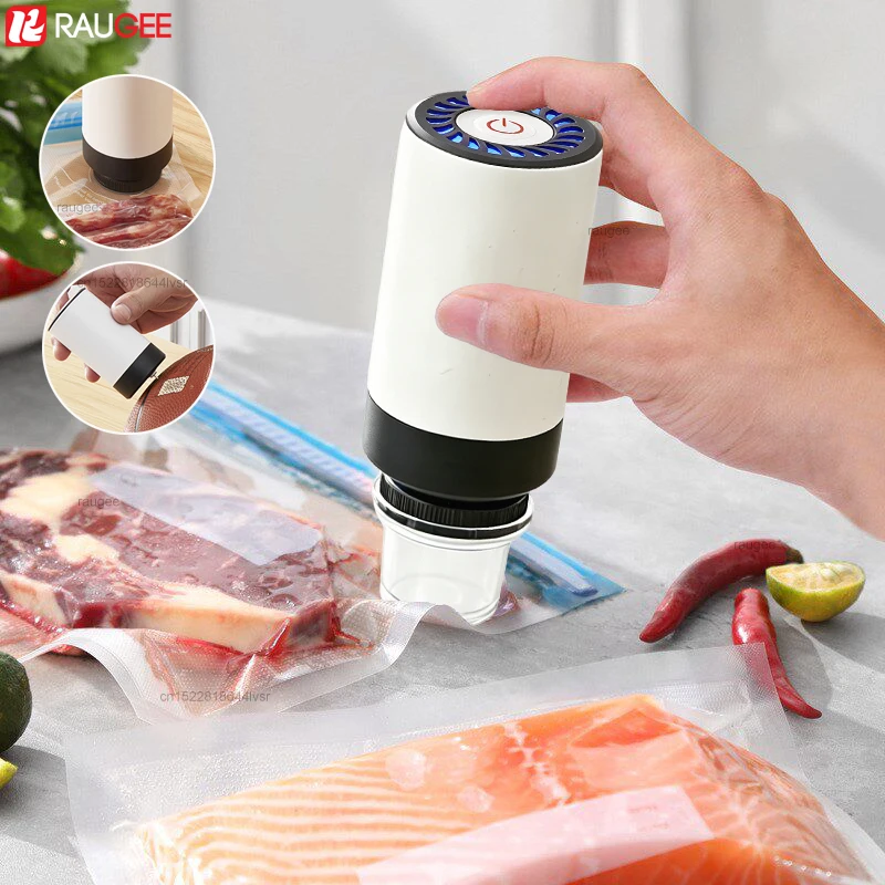Electric Vacuum Sealer Pump Portable Handheld Vacuum Pump USB Rechargeable Mini Vacuum Sealing Machine with Food Vacuum Bags
Electric Vacuum Sealer Pump Portable Handheld Vacuum Pump USB Rechargeable Mini Vacuum Sealing Machine with Food Vacuum Bags
