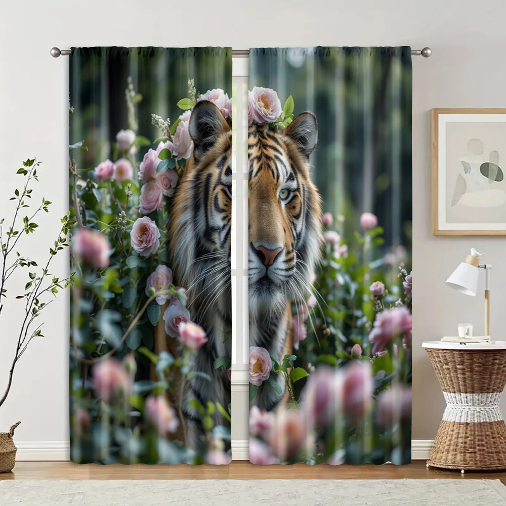 2 pcs, filtering curtains (excluding rods, non-movable, without batteries) Flower Tiger for use in bedrooms and living rooms
2 pcs, filtering curtains (excluding rods, non-movable, without batteries) Flower Tiger for use in bedrooms and living rooms
