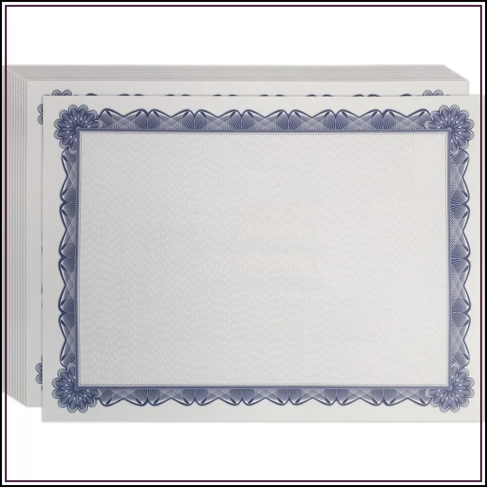 100 Sheets Diploma Certificate Paper, Blue Border, Letter Size, 8.5x11 Inches, Laser and Inkjet Printer Friendly
100 Sheets Diploma Certificate Paper, Blue Border, Letter Size, 8.5x11 Inches, Laser and Inkjet Printer Friendly