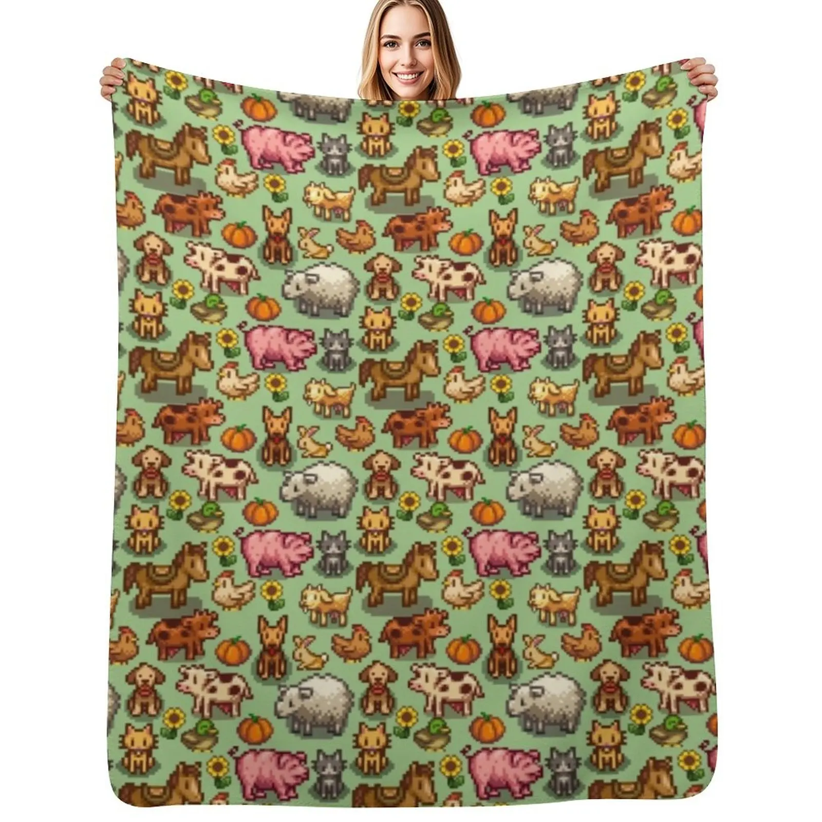 Stardew Valley Farm Animals Throw Blanket bed plaid Personalized Gift Bed Comforter Blankets 
Stardew Valley Farm Animals Throw Blanket bed plaid Personalized Gift Bed Comforter Blankets