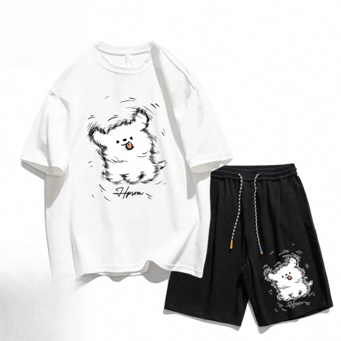 Puppy Short-sleeved T-shirt Shorts Set for Men and Women 2025 New Summer Loose Casual Five-point Pants Half-sleeved
Puppy Short-sleeved T-shirt Shorts Set for Men and Women 2025 New Summer Loose Casual Five-point Pants Half-sleeved