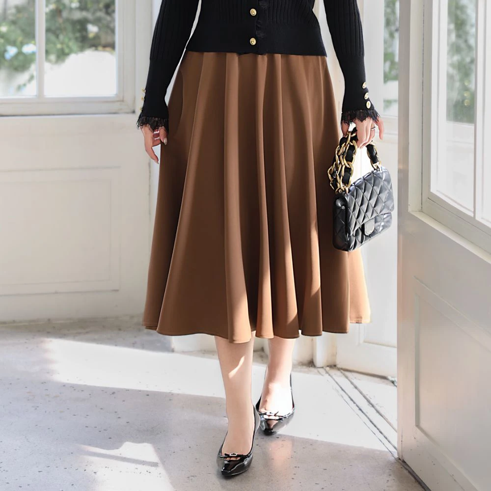 Plus Size Women's Umbrella Skirt Premium French Vintage Ball Gown Mid-Length A-Line Twill Chestnut Brown Skirt Autumn 2025
Plus Size Women's Umbrella Skirt Premium French Vintage Ball Gown Mid-Length A-Line Twill Chestnut Brown Skirt Autumn 2025
