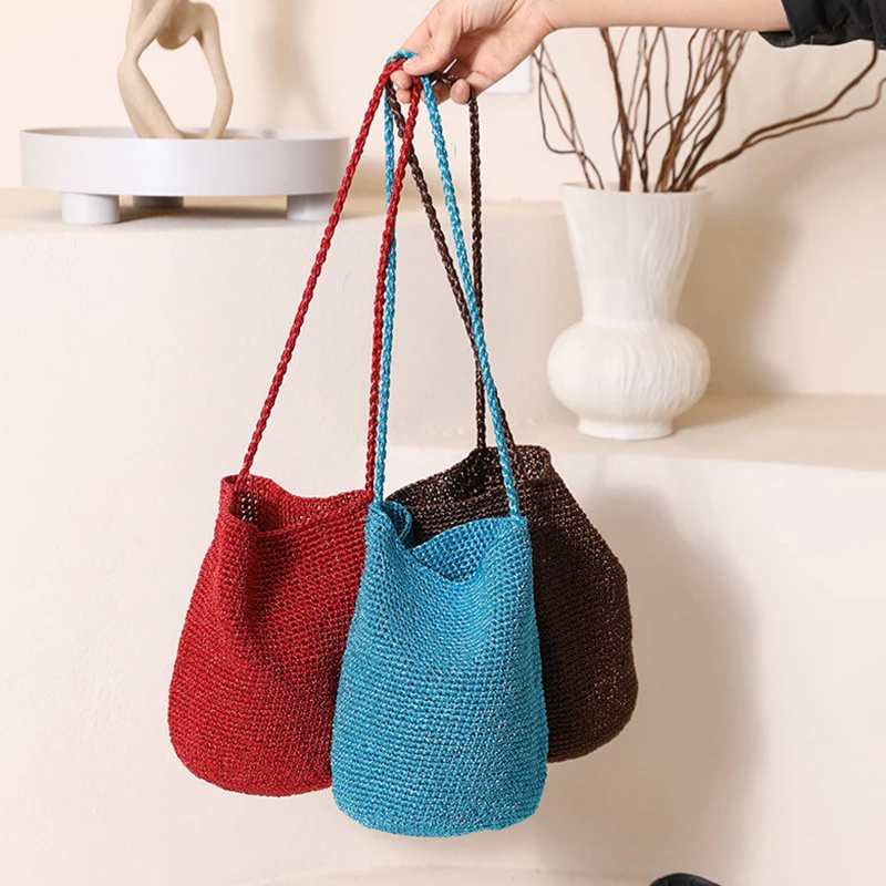 Hand-woven Solid Color Shoulder Handbag,exquisite Casual Women Crossbody Bag,high-quality Lightweight Vacation Beach Bucket Bags
Hand-woven Solid Color Shoulder Handbag,exquisite Casual Women Crossbody Bag,high-quality Lightweight Vacation Beach Bucket Bags