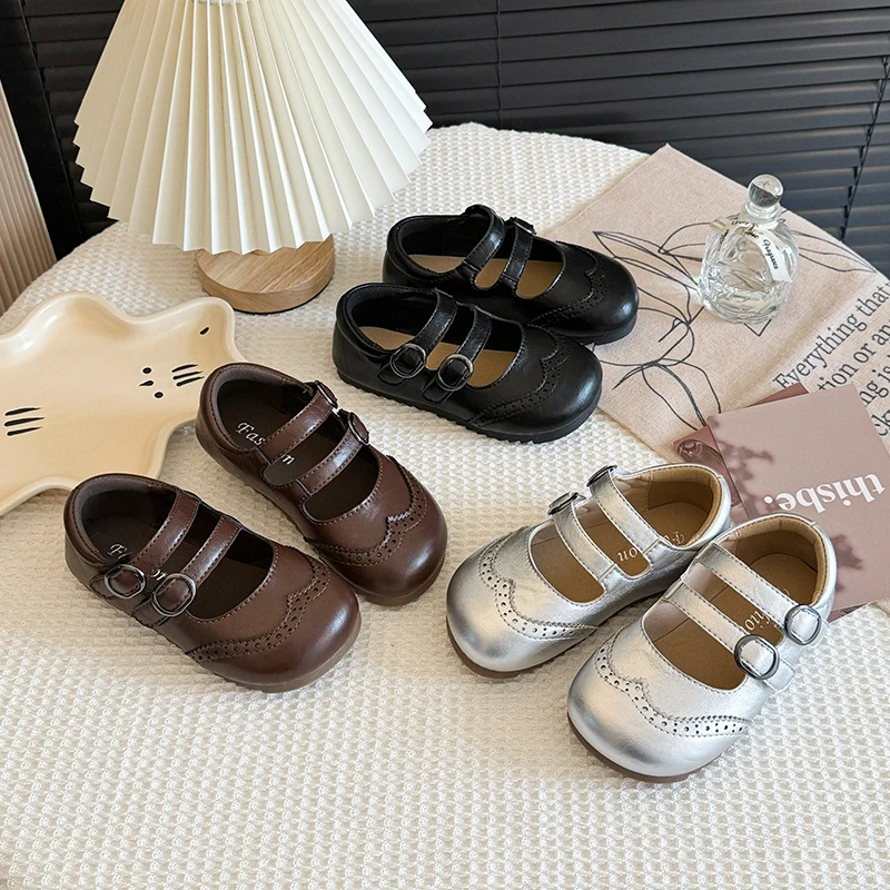 Spring Girl's Casual Shoes Sewing Hook-loop British Style Chic Kid's Flat Shoe Solid Color Daily Versatile Children Leather Shoe
Spring Girl's Casual Shoes Sewing Hook-loop British Style Chic Kid's Flat Shoe Solid Color Daily Versatile Children Leather Shoe