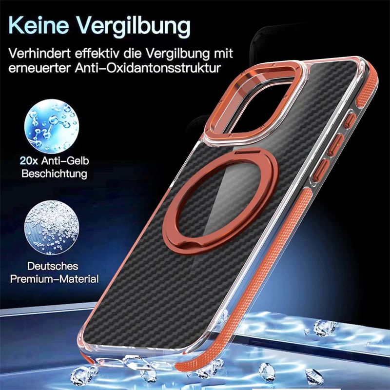 Carbon texture magnetic rotating bracket phone case for iPhone 16 15 14 13 12 11 Pro Max wireless charging phone back cover
Carbon texture magnetic rotating bracket phone case for iPhone 16 15 14 13 12 11 Pro Max wireless charging phone back cover
