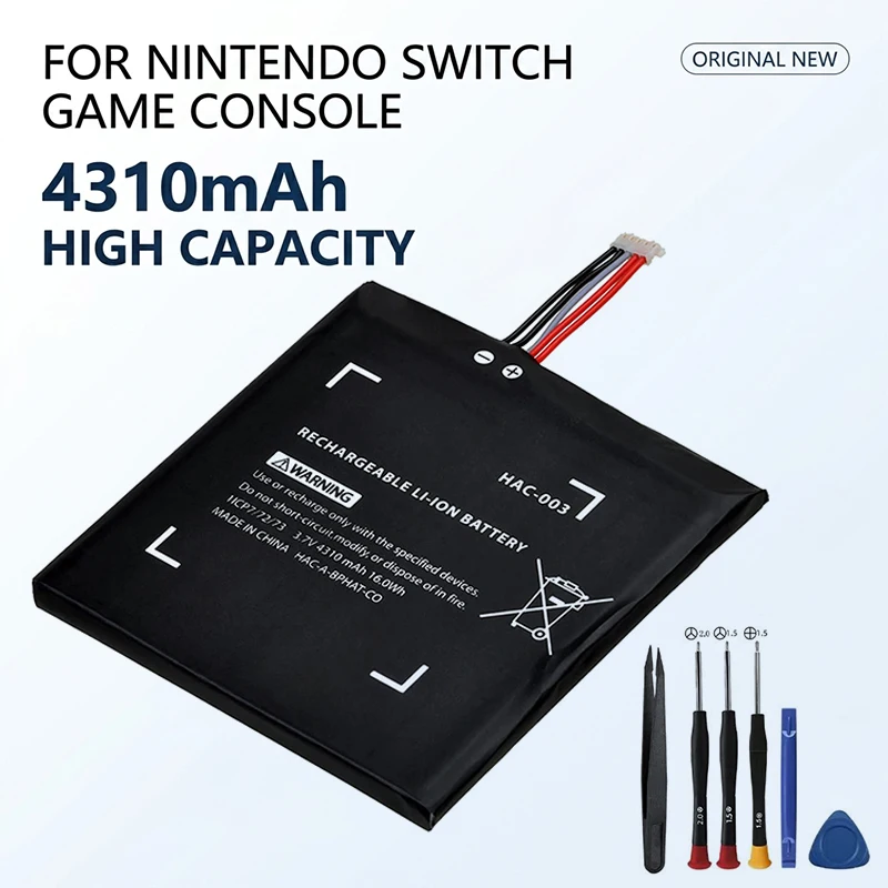 Аккумулятор PURFIELD HAC-003 4310 мАч для Nintendo Switch 2017 HAC-001, внутренняя замена батареи с набором инструментов
Аккумулятор PURFIELD HAC-003 4310 мАч для Nintendo Switch 2017 HAC-001, внутренняя замена батареи с набором инструментов
