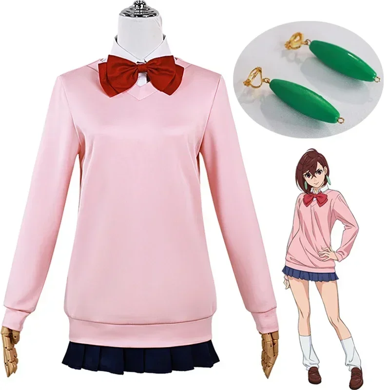Costume Cosplay Momo Ayase pour Femme, Anime Dandadan, Haut Rose, Jupe Bleue, Uniforme Sв, Boucles d'Oreilles, Accessoires de ix
Costume Cosplay Momo Ayase pour Femme, Anime Dandadan, Haut Rose, Jupe Bleue, Uniforme Sв, Boucles d'Oreilles, Accessoires de ix