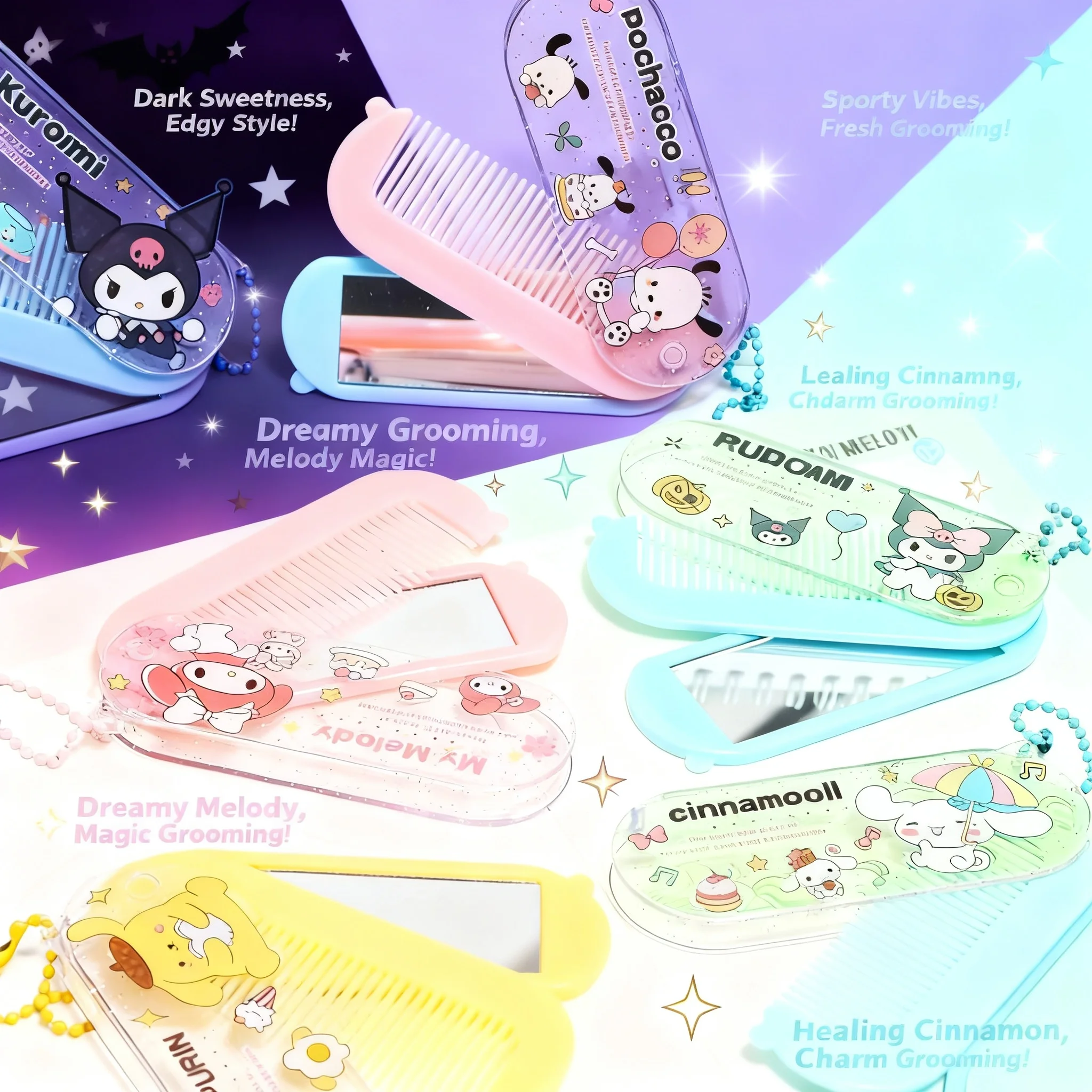Cartoon Folding Comb and Mirror Set Integrated Portable Makeup Hair Styling Tool Best Gift for Girlfriend Women Girls Travel
Cartoon Folding Comb and Mirror Set Integrated Portable Makeup Hair Styling Tool Best Gift for Girlfriend Women Girls Travel