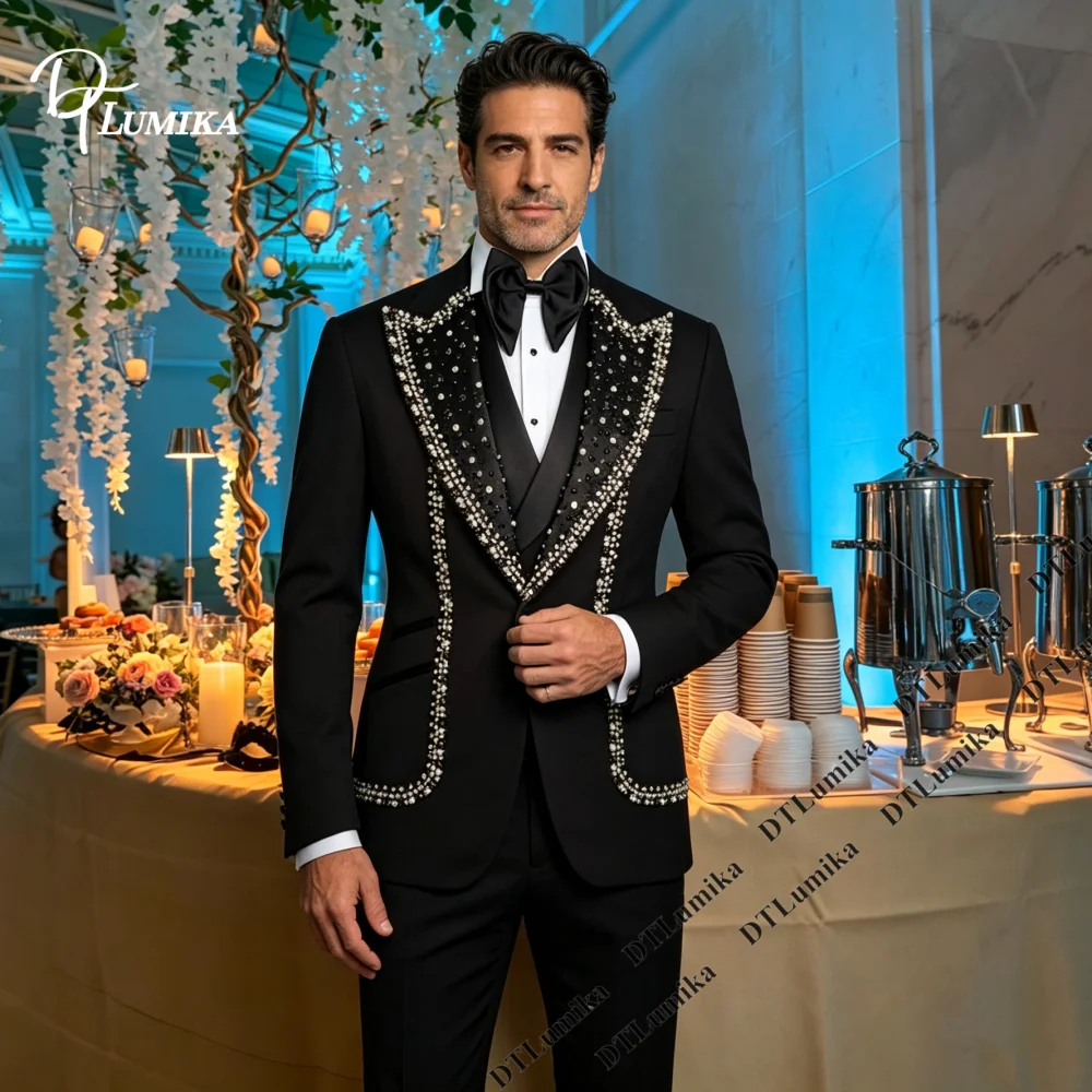 DTLumika Black-Tie Formal Party Tuxedo for Men, Three Pieces Beaded Shawl Lapel Wedding Groom Suit Jacket Vest Pants Suit Attire
DTLumika Black-Tie Formal Party Tuxedo for Men, Three Pieces Beaded Shawl Lapel Wedding Groom Suit Jacket Vest Pants Suit Attire