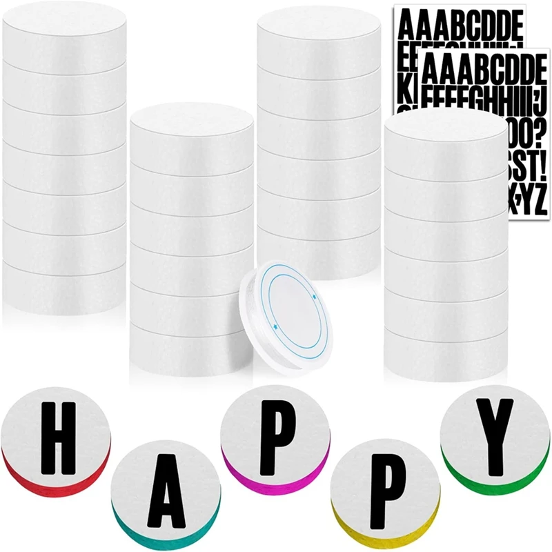 L81A 2025-3 Inch Foam Circles For Crafts, 30 Pcs White Styrofoamdiscs With Letter Stickers And Hanging Wire For Bracelet Making
L81A 2025-3 Inch Foam Circles For Crafts, 30 Pcs White Styrofoamdiscs With Letter Stickers And Hanging Wire For Bracelet Making