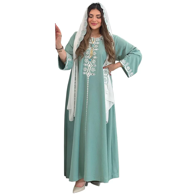 Middle East Arab Fashion Embroidery Embroidered Robes Jalabiya Dubai Muslim Elegant Party Evening Dress with Scarf Hijabs
Middle East Arab Fashion Embroidery Embroidered Robes Jalabiya Dubai Muslim Elegant Party Evening Dress with Scarf Hijabs