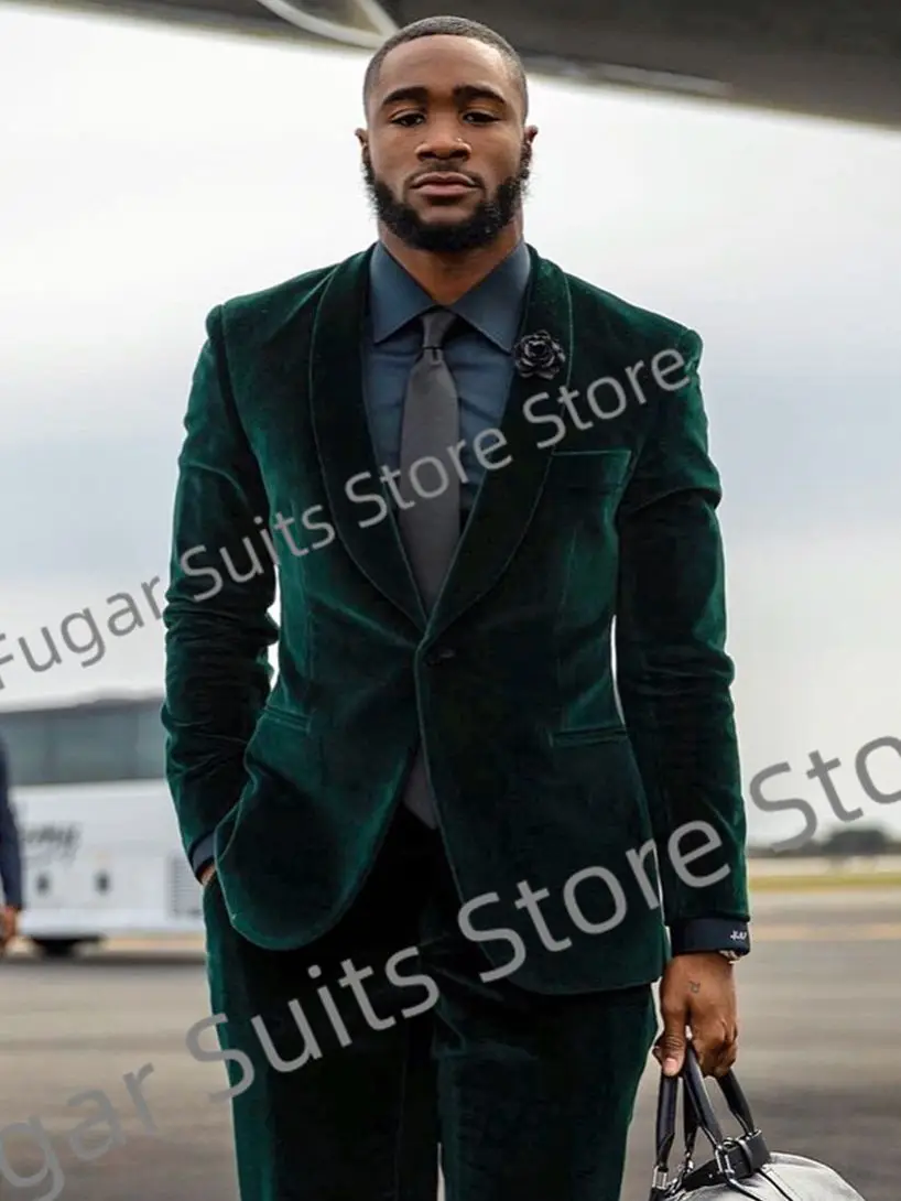 Fashion Velvet Dark Wedding Men Suits Slim Fit Shawl Lapel One Button Groom Fromal Tuxedos Business Male Blazer Costume Homme
Fashion Velvet Dark Wedding Men Suits Slim Fit Shawl Lapel One Button Groom Fromal Tuxedos Business Male Blazer Costume Homme