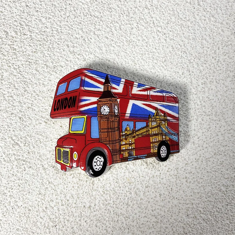 London Cultural and Creative Tourism Souvenir, 3D Red Bus Decorative Flag Pattern Magnetic Refrigerator Magnet
London Cultural and Creative Tourism Souvenir, 3D Red Bus Decorative Flag Pattern Magnetic Refrigerator Magnet