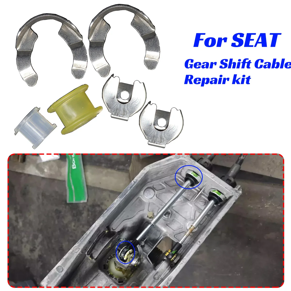 For SEAT Cordoba Toledo Leon Ibiza MT Gearshift Cable Gearbox Control Bushing Lock Washer Gear Shifter Selector Linkage End Rod
For SEAT Cordoba Toledo Leon Ibiza MT Gearshift Cable Gearbox Control Bushing Lock Washer Gear Shifter Selector Linkage End Rod