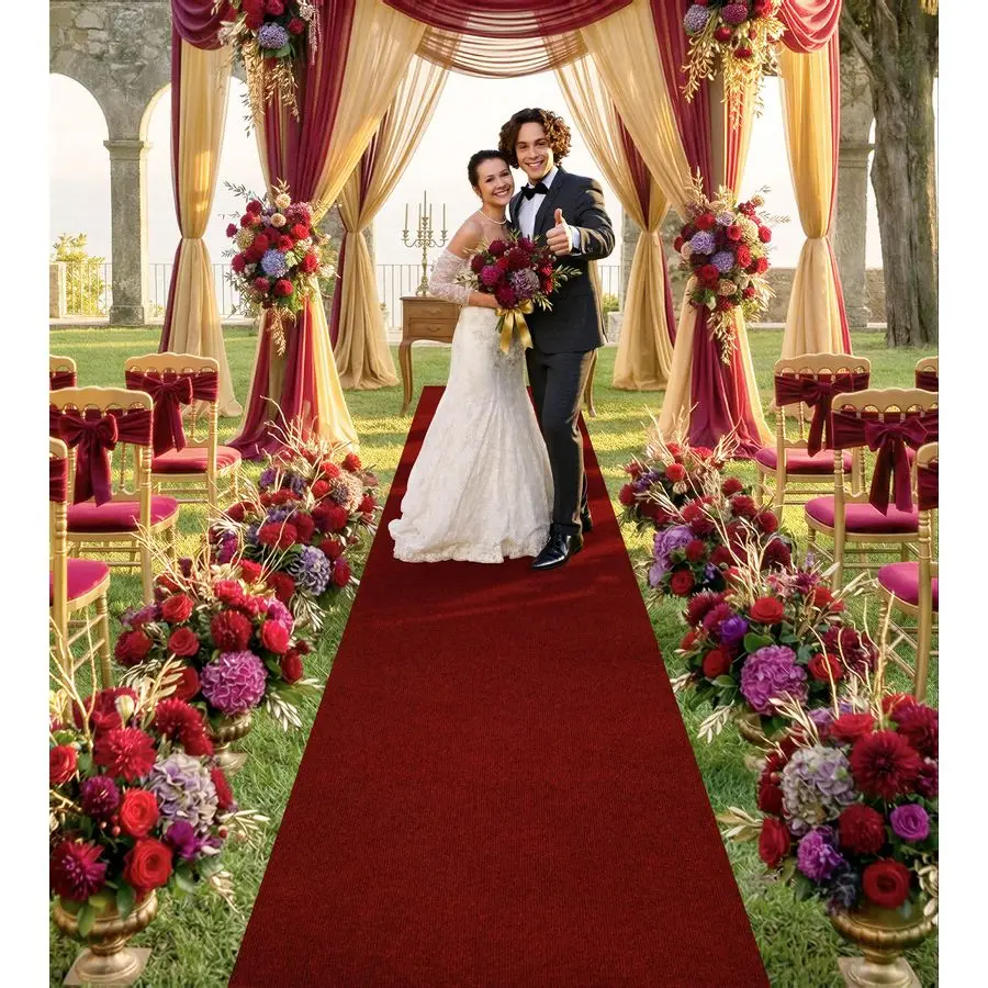 Red Carpet Runner for Party, 3 x 16.5ft NonSlip Aisle Runner for Hollywood, Wedding, Festival Celebration, Graduation Ceremony,
Red Carpet Runner for Party, 3 x 16.5ft NonSlip Aisle Runner for Hollywood, Wedding, Festival Celebration, Graduation Ceremony,