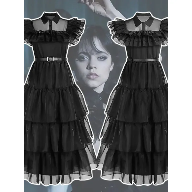 Wednesday Addams Cosplay Dress For Girl Kids Movie Costumes Black Sleeveless Gothic Dresses Halloween Party Women Nightdress
Wednesday Addams Cosplay Dress For Girl Kids Movie Costumes Black Sleeveless Gothic Dresses Halloween Party Women Nightdress