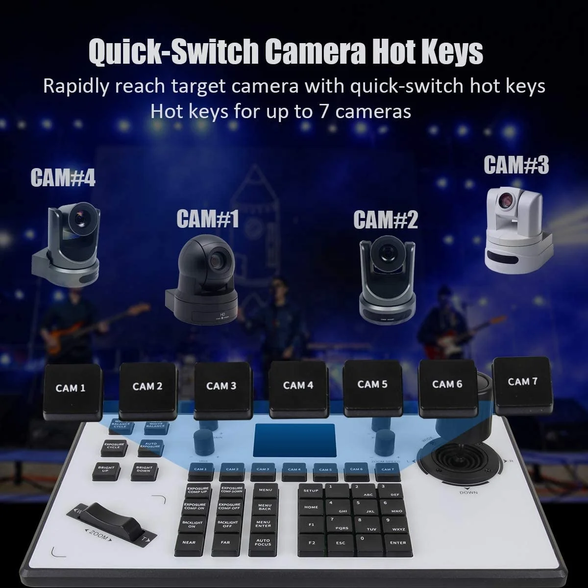 Video Conference Live Streaming Ptz Joystick Controller Keyboard IP Keyboard
Video Conference Live Streaming Ptz Joystick Controller Keyboard IP Keyboard
