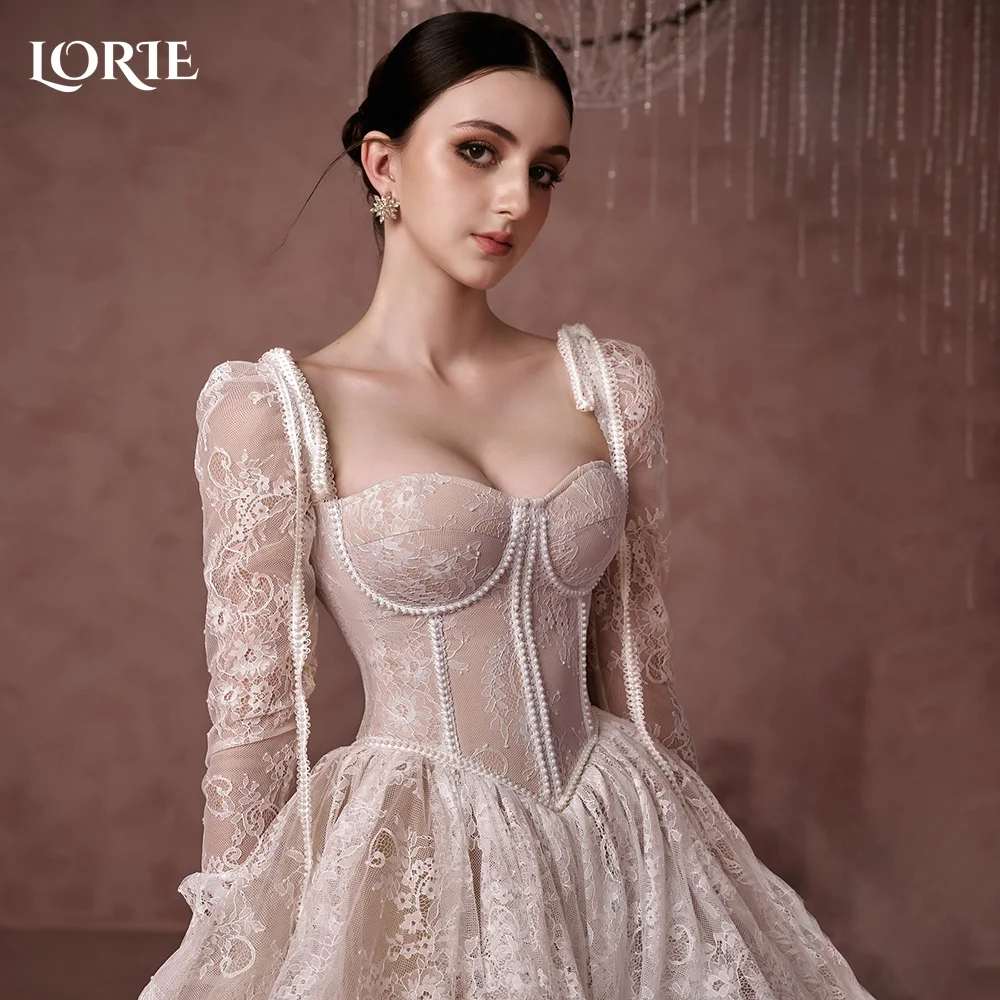 LORIE Vintage Lace Short Mermaid Wedding Dress Pleats Ball Long Sleeves Corset Mini Bridal Gown Princess Bride Gowns Customized
LORIE Vintage Lace Short Mermaid Wedding Dress Pleats Ball Long Sleeves Corset Mini Bridal Gown Princess Bride Gowns Customized