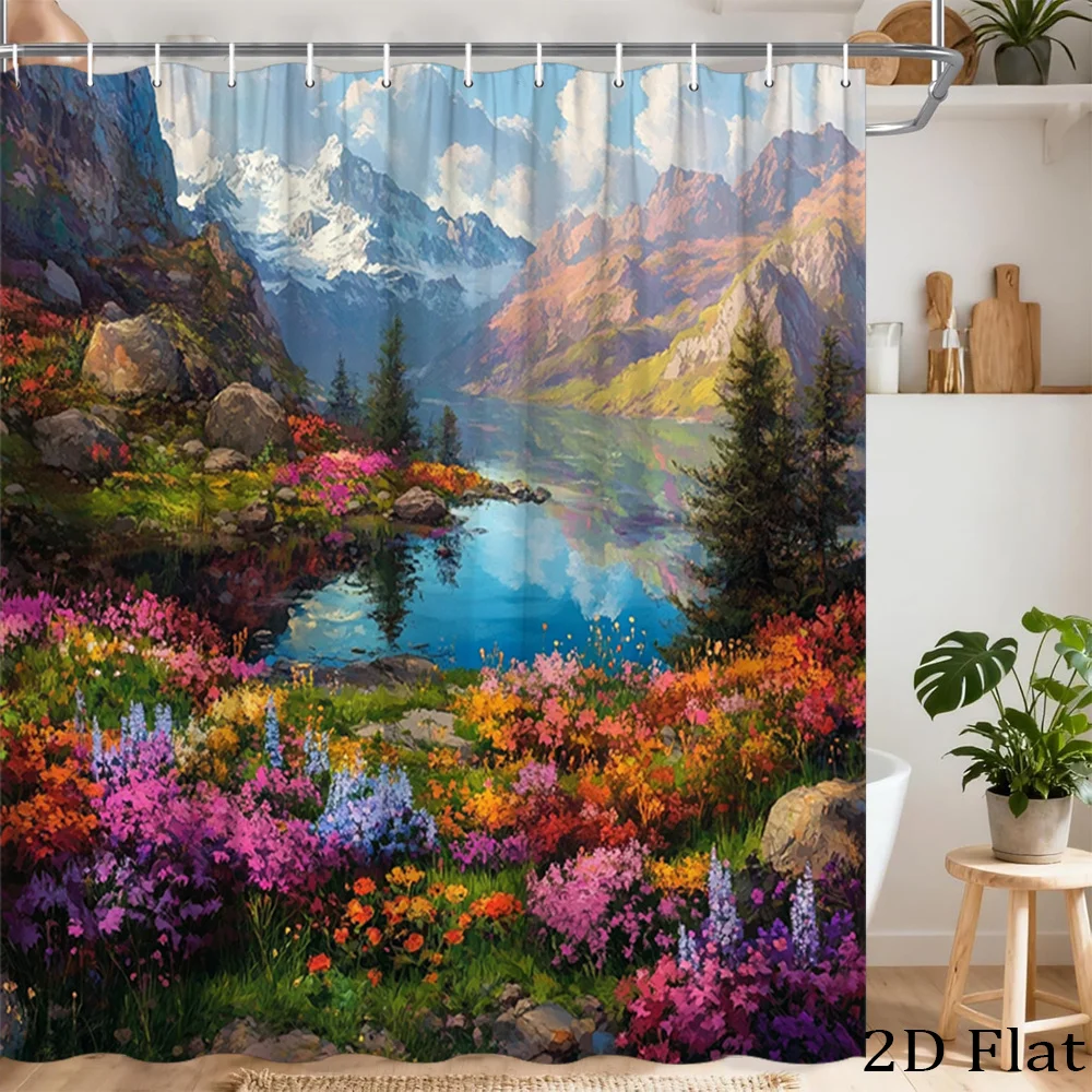 Waterproof Nature Landscape Shower Curtain Floral Mural Print Bathroom Decor Curtain 180x180cm Rustic Bohemian Style
Waterproof Nature Landscape Shower Curtain Floral Mural Print Bathroom Decor Curtain 180x180cm Rustic Bohemian Style