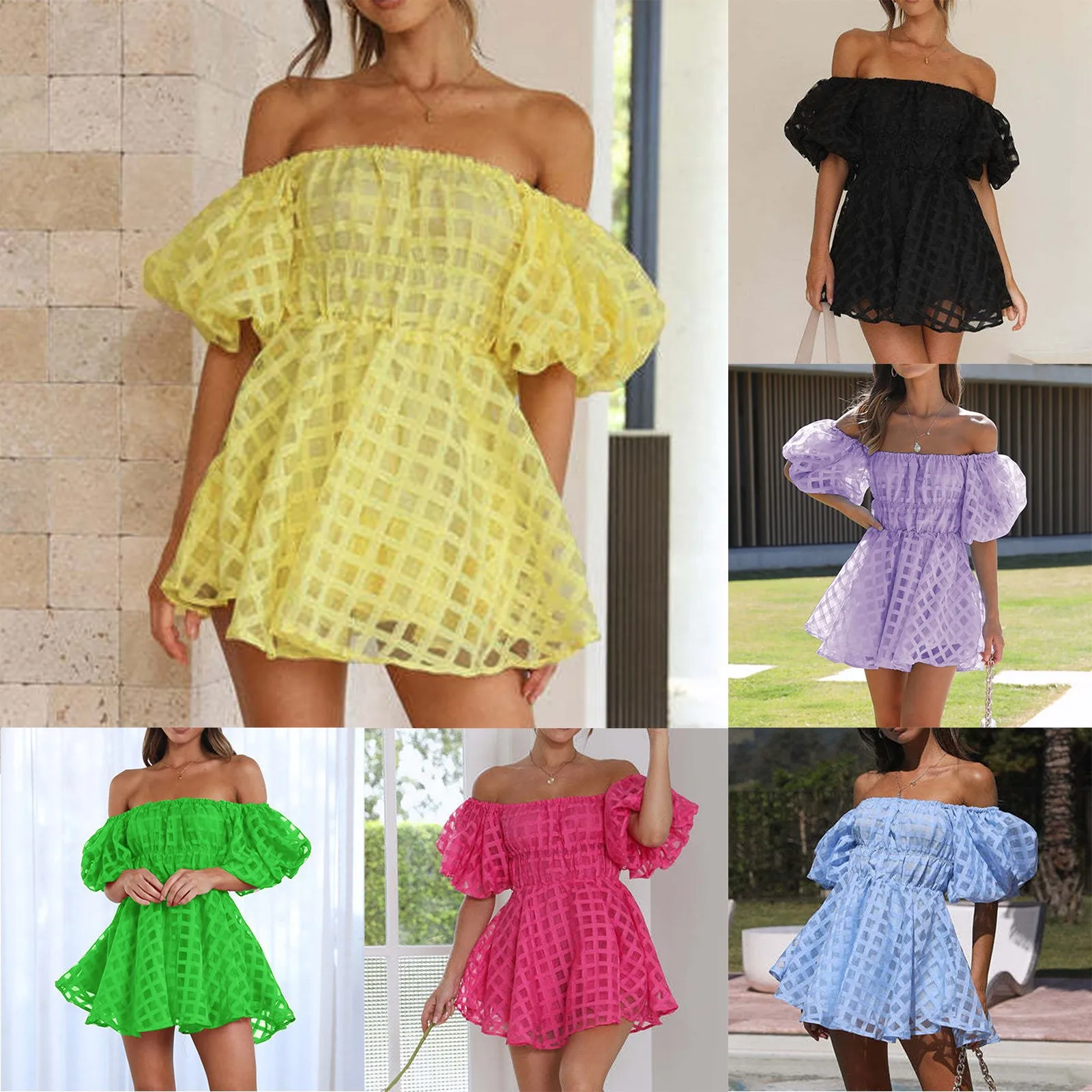 Women's Off The Shoulder Dress Short Puff Sleeve Casual A Line Ruffle Summer Dresses Sweet15 Dresses
Women's Off The Shoulder Dress Short Puff Sleeve Casual A Line Ruffle Summer Dresses Sweet15 Dresses