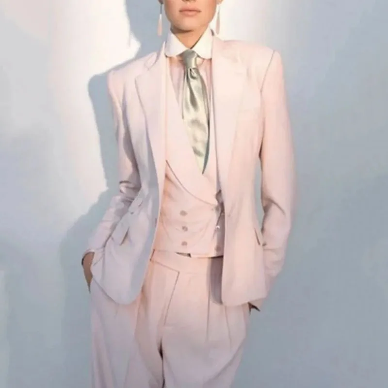 Women Suit Pink 3 Pieces Solid Business Formal Casual For Wedding Banquet Work Office Set Jacket Vest With Pants
Women Suit Pink 3 Pieces Solid Business Formal Casual For Wedding Banquet Work Office Set Jacket Vest With Pants
