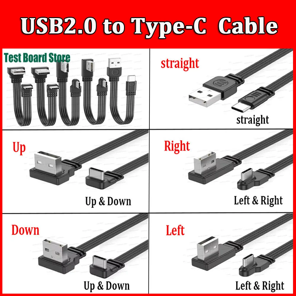 Flat Flexible straight&Up & Down&Left & Right Angled 90 Degree Usb Male to Type C Male charging and Data Cable 10cm/30cm/50cm/1M
Flat Flexible straight&Up & Down&Left & Right Angled 90 Degree Usb Male to Type C Male charging and Data Cable 10cm/30cm/50cm/1M