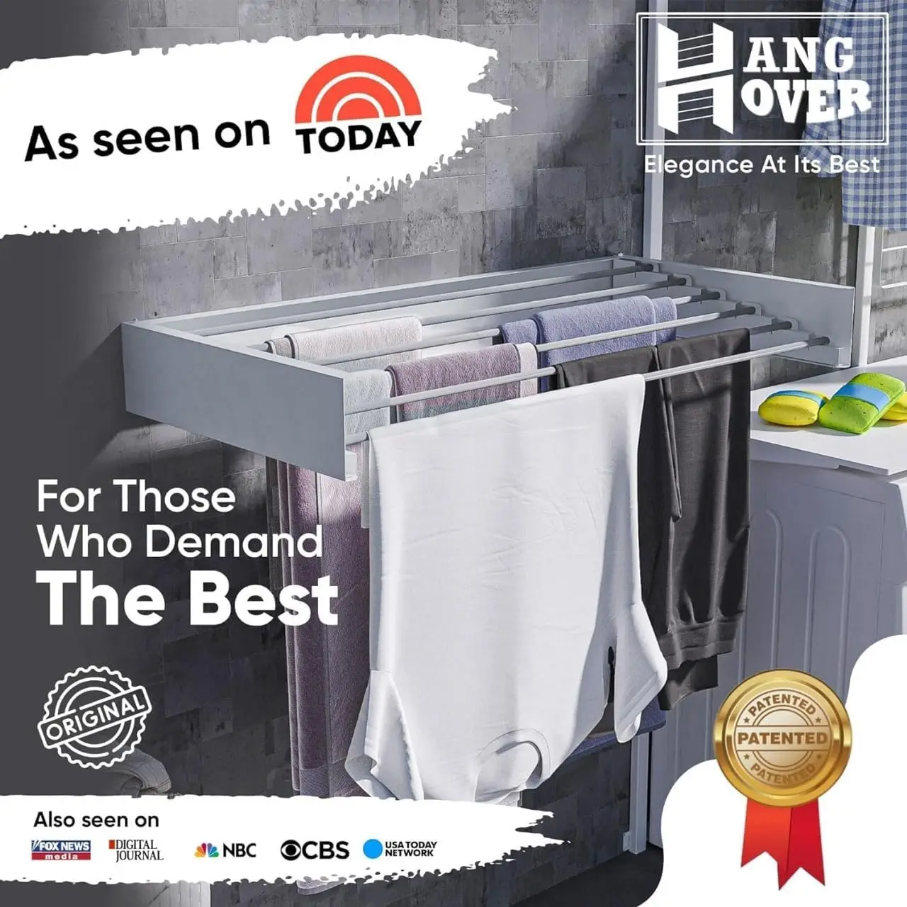Wall Mounted Foldable Drying Rack 40"" Elegant Matte Invisible Hanger | An Elegant Wall-Mounted Hanger | Folding Stainless
Wall Mounted Foldable Drying Rack 40"" Elegant Matte Invisible Hanger | An Elegant Wall-Mounted Hanger | Folding Stainless
