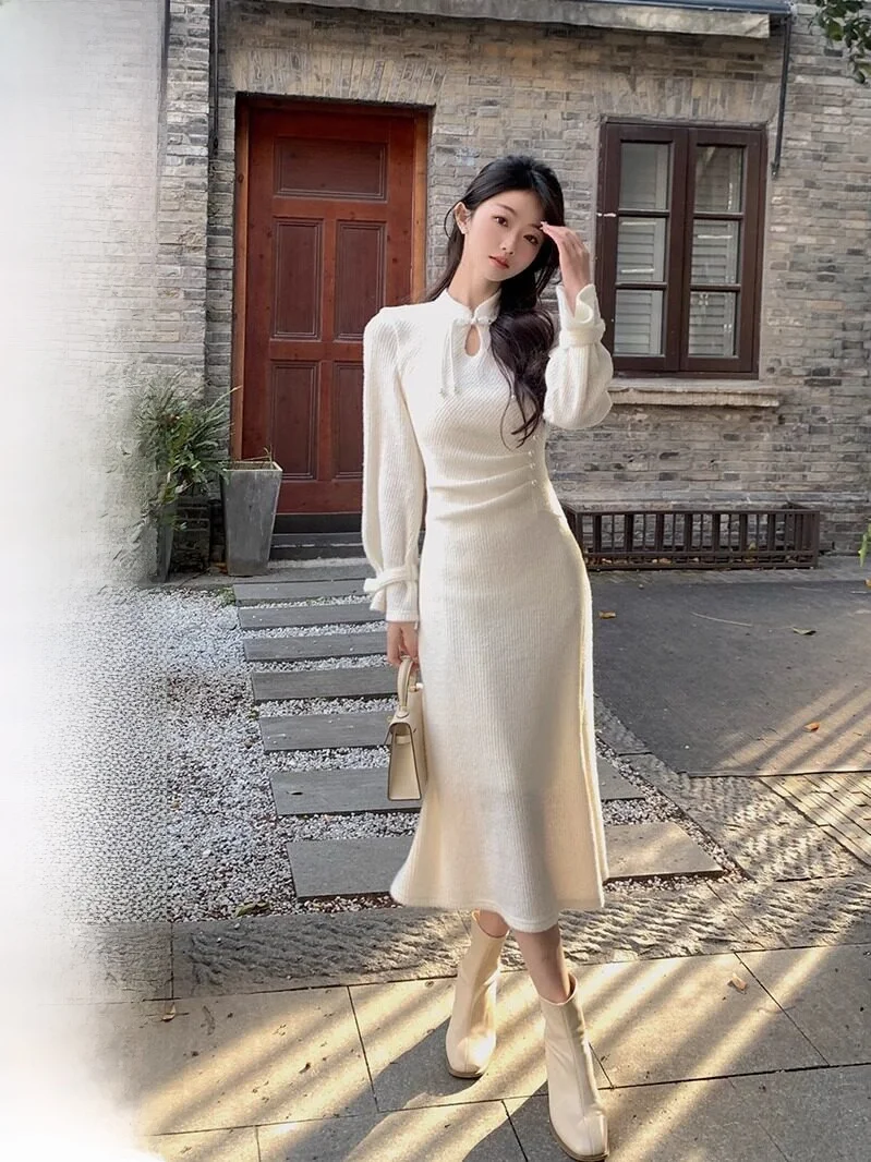 Ele Mid-Length Knitted Qipao Dr Women's Autumn Winter Slimming Long Sve Faionable Chinese Sle Long Dr
Ele Mid-Length Knitted Qipao Dr Women's Autumn Winter Slimming Long Sve Faionable Chinese Sle Long Dr