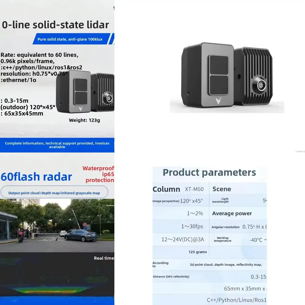 Yunshis Industrial Solid-State LiDAR M60 Distance Measurement Active Obstacle Avoidance Blind Spot Compensation Low-Speed
Yunshis Industrial Solid-State LiDAR M60 Distance Measurement Active Obstacle Avoidance Blind Spot Compensation Low-Speed