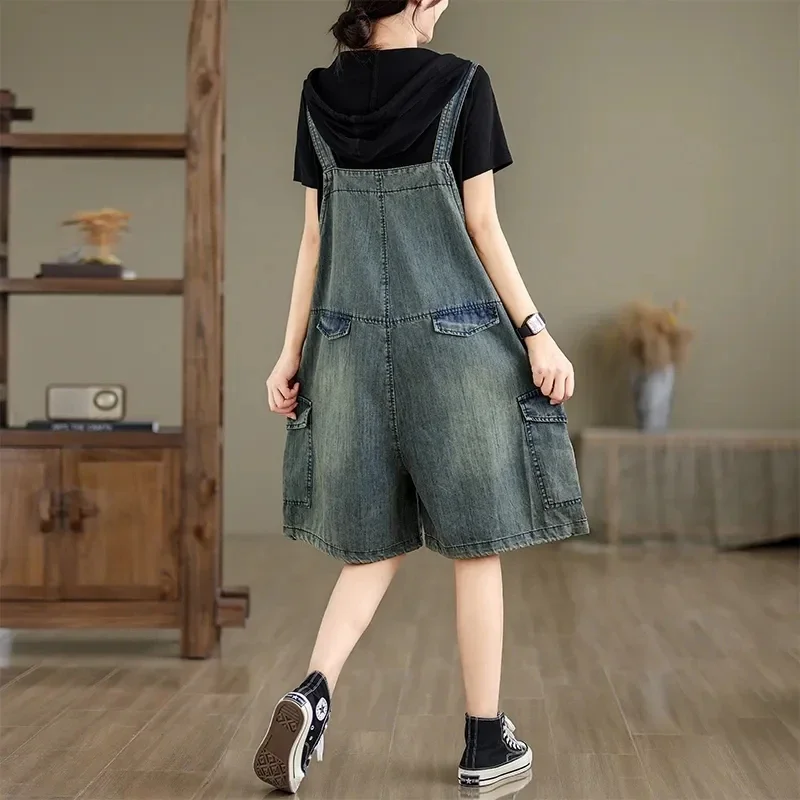 Denim Jumpsuit Women Oversized Loose Shorts Casual One Piece Outfit Woman Playsuits Overall for Female Five-point Wide Leg Pants
Denim Jumpsuit Women Oversized Loose Shorts Casual One Piece Outfit Woman Playsuits Overall for Female Five-point Wide Leg Pants