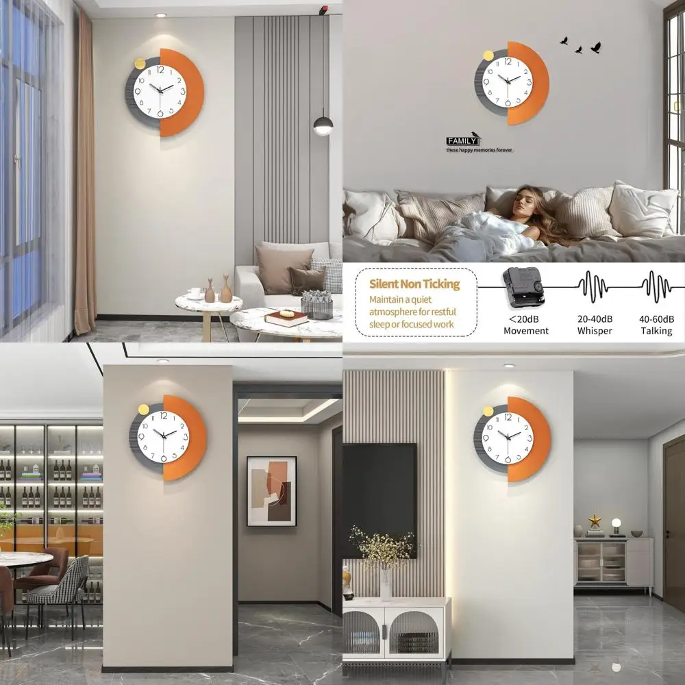 Бесшумные кварцевые настенные часы, 18x20 дюймов, на батарейках, стильный декор для гостиных
Бесшумные кварцевые настенные часы, 18x20 дюймов, на батарейках, стильный декор для гостиных