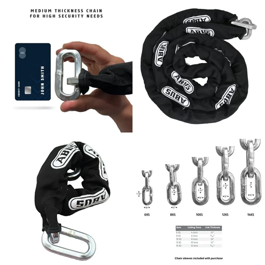 Hardened Steel 10KS 3/8 Thick Square Security Chain for Bikes, Containers, Trailers, ATV's, Motorcycles and Personal/Industrial
Hardened Steel 10KS 3/8 Thick Square Security Chain for Bikes, Containers, Trailers, ATV's, Motorcycles and Personal/Industrial