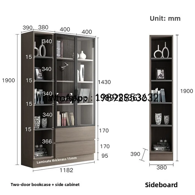 F2 Modern Minimalist Glass Door Bookcase Study Room with Drawer Side Cabinet Storage Organizer
F2 Modern Minimalist Glass Door Bookcase Study Room with Drawer Side Cabinet Storage Organizer