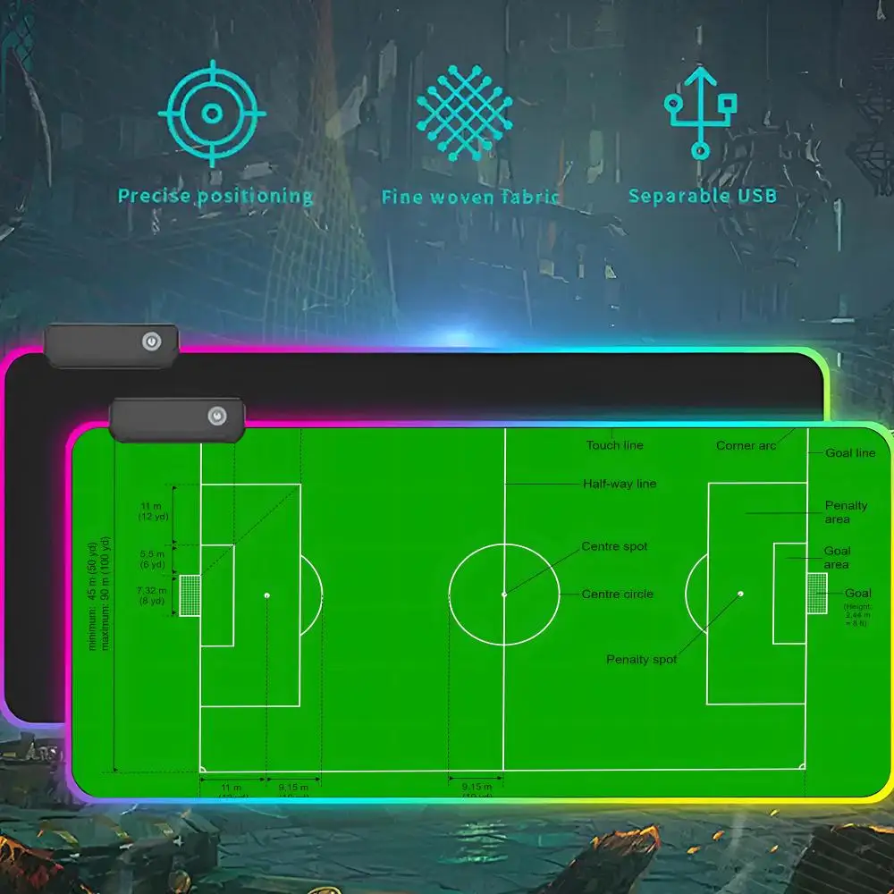 Коврик для мыши Football Field RGB со светодиодной подсветкой, игровой коврик для мыши, водонепроницаемый большой коврик для геймерской мыши, большой коврик для клавиатуры Mause, ПК, стол Play M
Коврик для мыши Football Field RGB со светодиодной подсветкой, игровой коврик для мыши, водонепроницаемый большой коврик для геймерской мыши, большой коврик для клавиатуры Mause, ПК, стол Play M