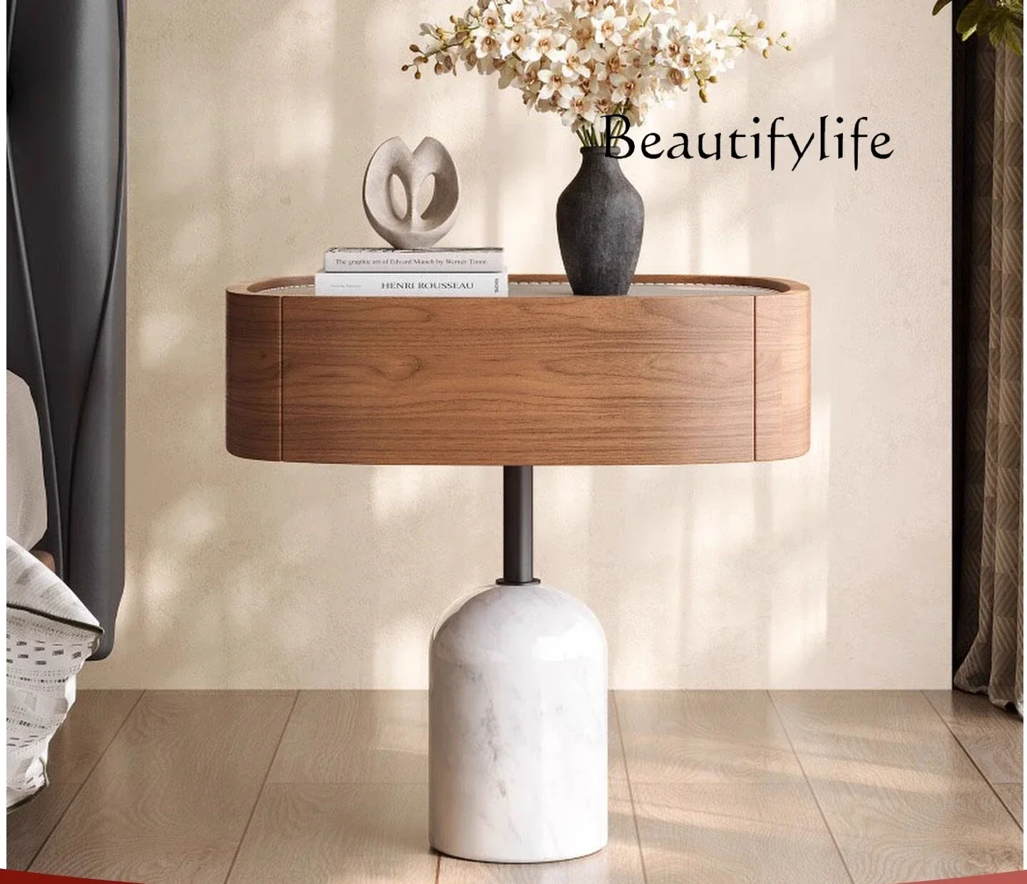 ZL W New solid wood bedside table, high-end bedroom home storage cabinet, Italian light luxury marble small side table
ZL W New solid wood bedside table, high-end bedroom home storage cabinet, Italian light luxury marble small side table