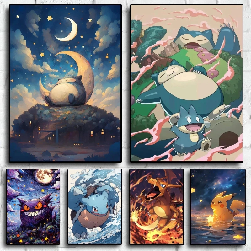 Pokemon Decorative Painting Snorlax Gengar Night Sky and Moon Design Anime Wall Art for Home Decor High - Quality Canvas Print
Pokemon Decorative Painting Snorlax Gengar Night Sky and Moon Design Anime Wall Art for Home Decor High - Quality Canvas Print